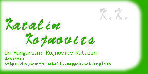 katalin kojnovits business card